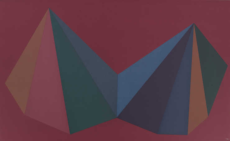 one print from a set of 4 silkscreens; red background