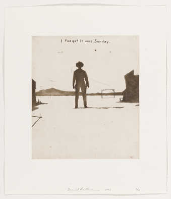 an image of cowboys and text, printed in sepia