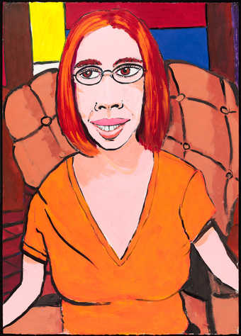 A portrait of a seated woman (Emily Carter, local writer).