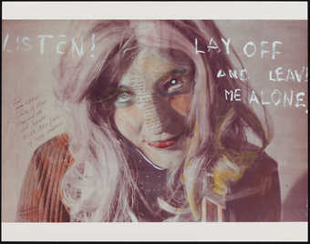 Third generation c-print (image of Roberta) with watercolor additions.