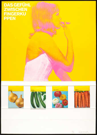 A profile image of a woman smoking a cigar.  Text at TR in white "Das Gefühl zwischen...