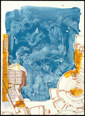 A floor plan rendering of the Getty, Los Angeles.