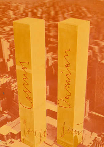 Reproduction of an American 3-D postcard (found on Beuys's first USA journey) of the World...