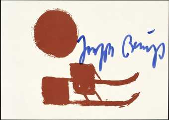 postcard of the same image used in the screenprint, Sonnenschlitten (Schellmann 1974 #392;...