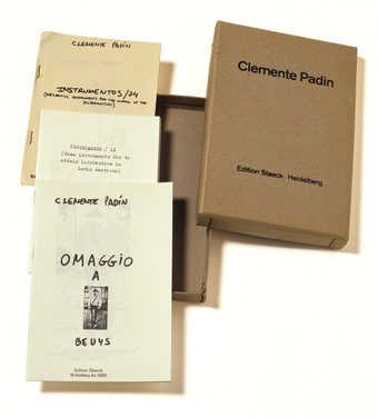 3 printed paper leaflets in printed cardboard box.