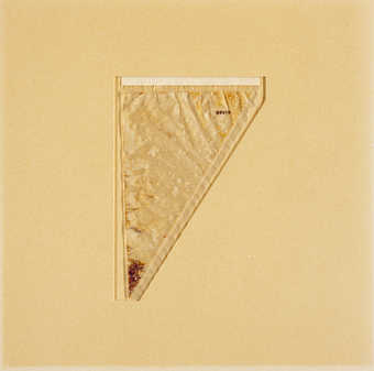 Polythene bag containing dried hare's blood.  This multiple completed by offset print bound...