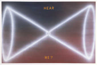 support 2 or 4 ply museum board, background solid coverings of powdered pigments secured with...