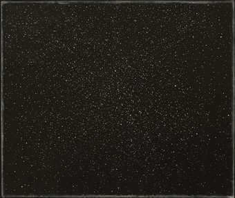 Blackfield with small white dots like stars in the night sky