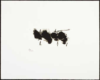 A lithograph form one aluminum plate printe in black with a blind plate mark the exact size of...