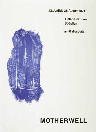 A poster for an exhibition at Glerie im Erker St. Gallen 6/12 - 8/28/71