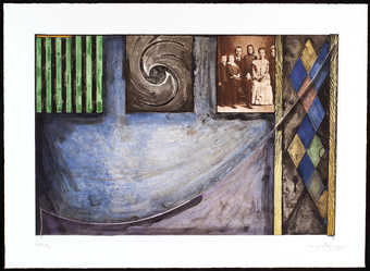 A ten color intaglio with images of Johns' father, as an infant, with family, a A partial...