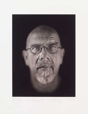 A photographic self portrait with a very small depth of field.  Initially executed as a...