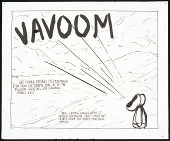 figure with mouth wide open shouting "Vavoom";text reads "The chord returns in...