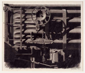 a detail of the side of a train car