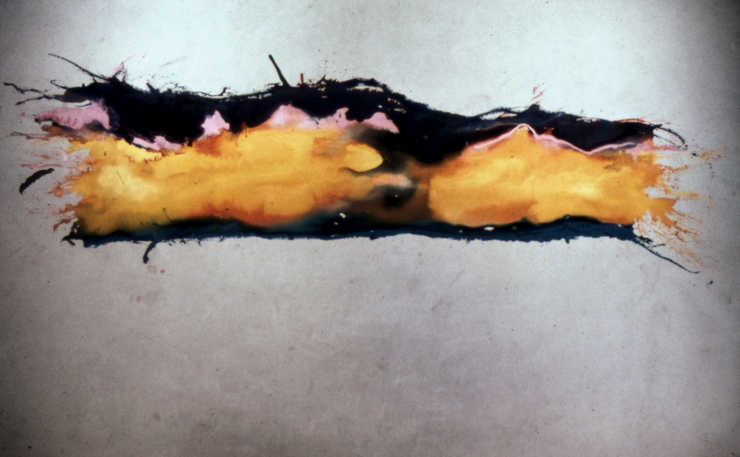 Band of abstact composition on large canvas