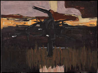 A stylized landscape.