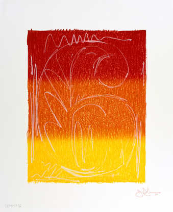 A color image of the Figure 6.  A lithograph from one stone and two aluminum plates