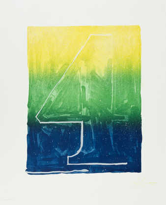 A color image (blue, green, yellow) of the figure 4.  A lithograph from one stone and two...