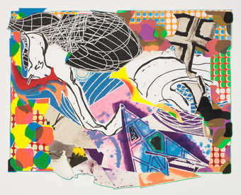 Irregularly cut edges of paper and low relief.