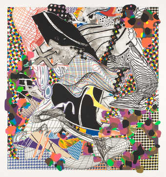 Work is in two sections.  Both are cut very irregularly and are embossed.