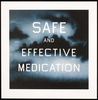 The words "SAFE AND EFFECTIVE MEDICATION" over a blue field