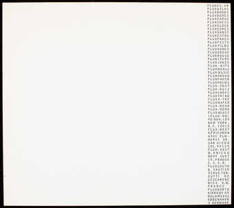 Black print on white glossy paper; stationery with text along right margin.