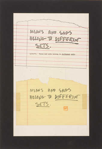 titles of each print: .1: Authentication .2: Matching Accessories, .3:  Means and Ends Belong to...