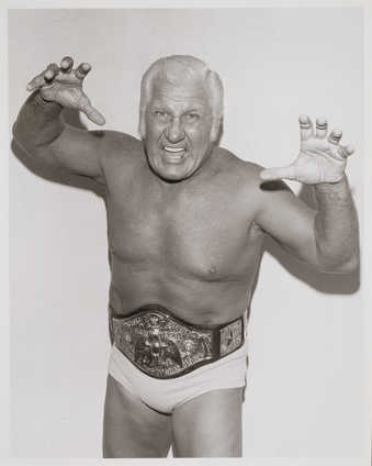 A portrait of a professional wrestler.